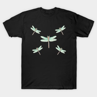 Dragenfly Pattern Sticker T-Shirt